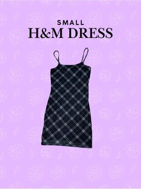 H&M Black Plaid Slip Dress